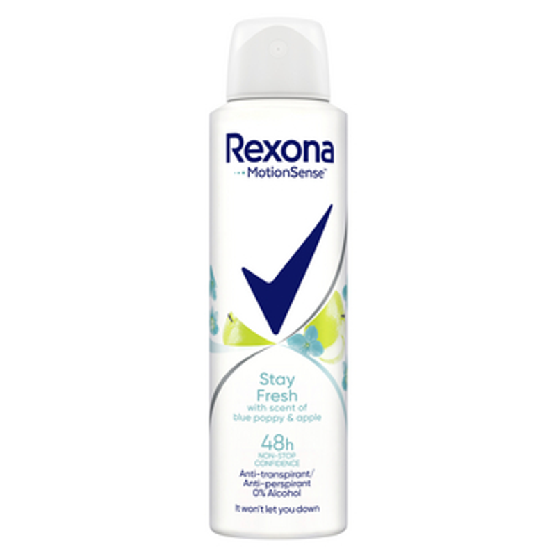 Antyperspirant w aerozolu dla kobiet Rexona Stay Fresh Blue poppy & Apple 150ml